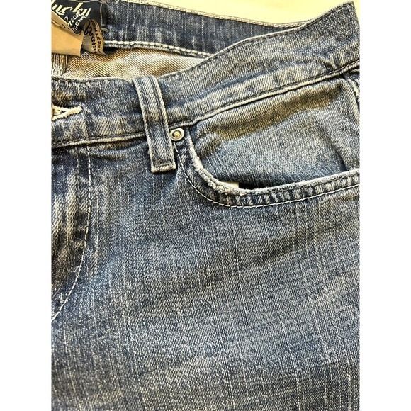 Lucky Brand Easy Rider Crop Blue Jeans Womens 6/28 Distressed Stretch Denim Pant - Picture 6 of 11